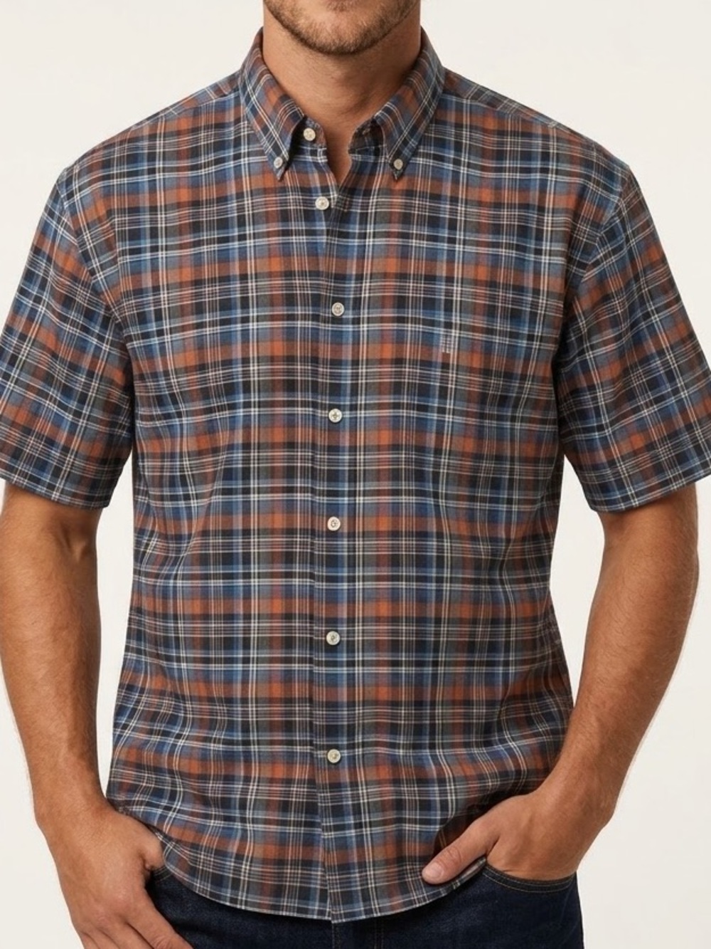 NEW Givenchy Men's LARGE Plaid Button Shirt Short Sleeve Cotton Casual Designer